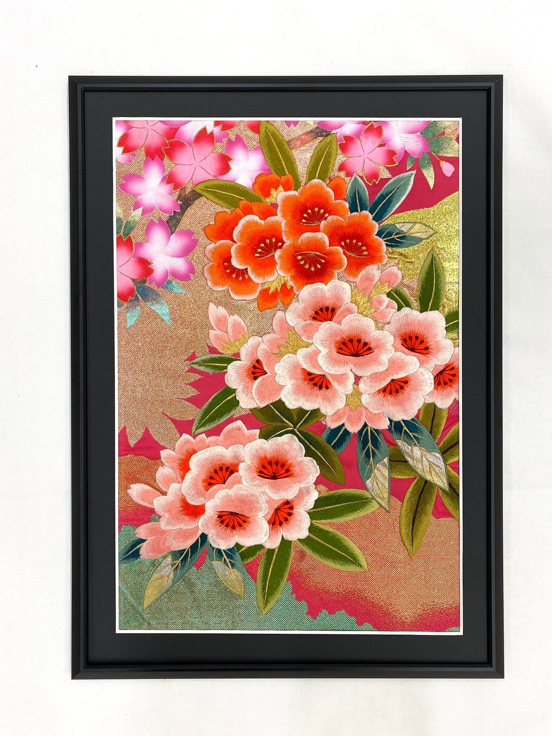 色打挂和服刺绣艺术装饰画 : 复古现代和风画框 家居布置 6 - 墙贴/壁贴 - 丝．绢 粉红色