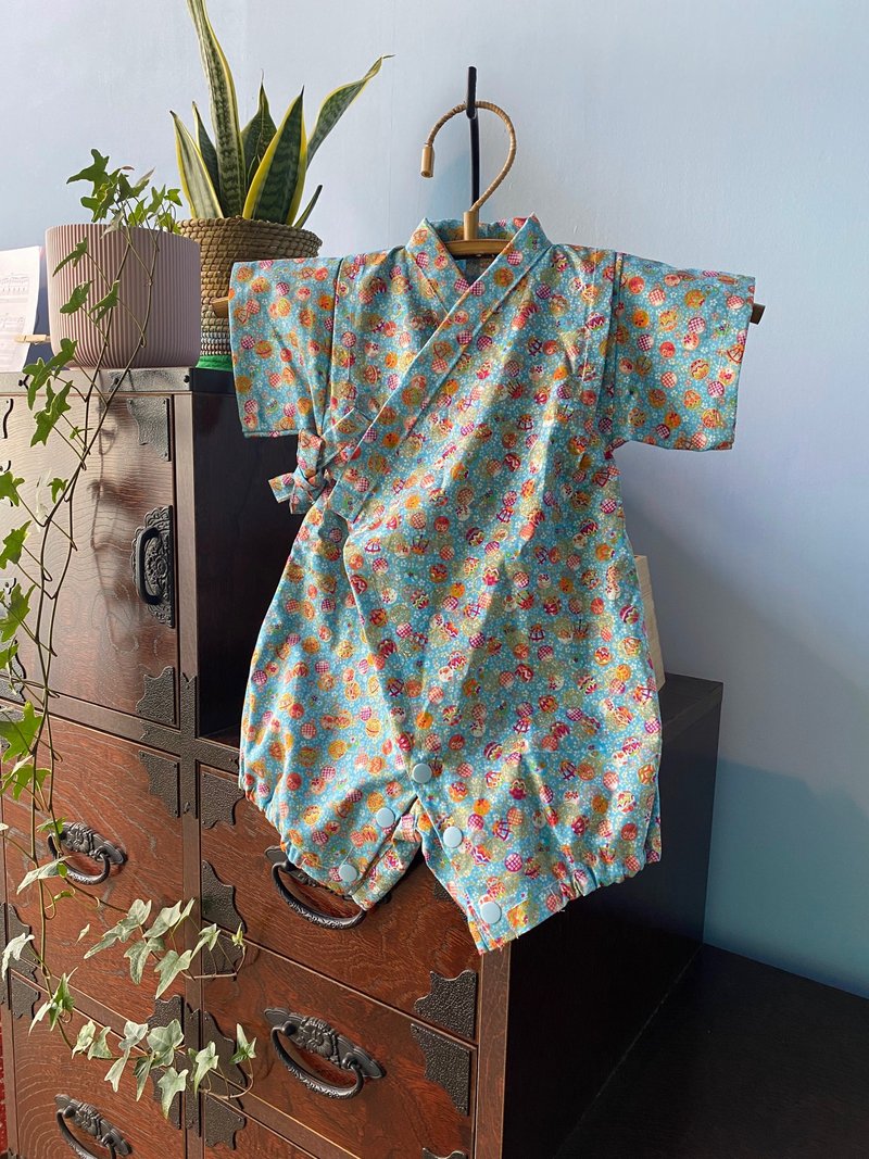 Baby Jinbei Japanese style Jinbei 70cm - 包屁衣/连体衣 - 棉．麻 蓝色