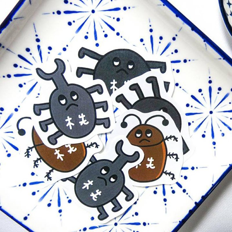 白底防水姓名贴 |  独角仙 60张入 - 贴纸 - 防水材质 