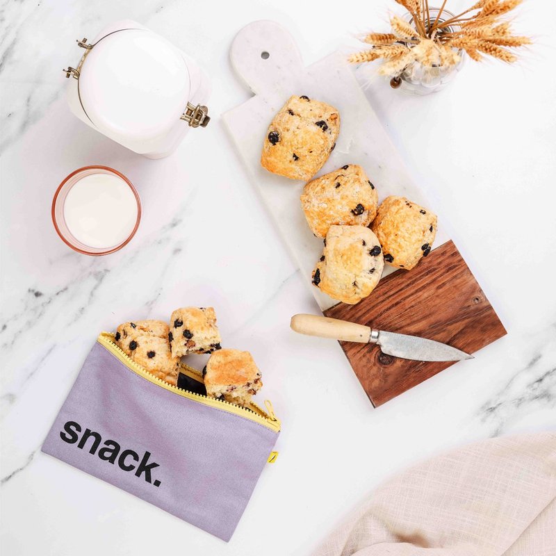 Snack/Stash 拉链包【多款】-加拿大Fluf有机棉 - 化妆包/杂物包 - 棉．麻 灰色