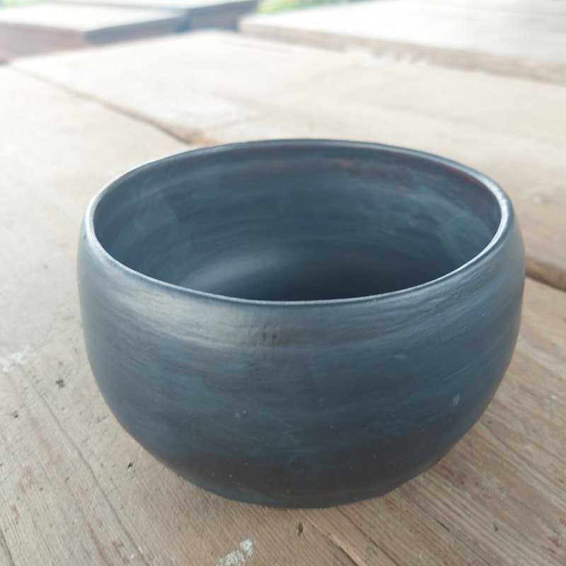 黑铁系 不圆钵 大陶碗 - 碗 - 陶 黑色