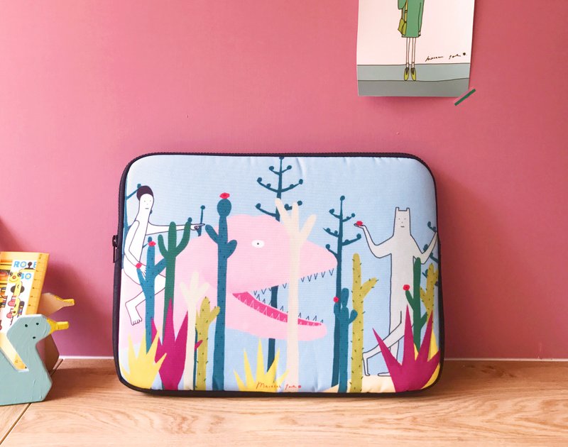 仙人掌花园 | 13寸电脑包 - 平板/电脑保护壳 - 聚酯纤维 粉红色