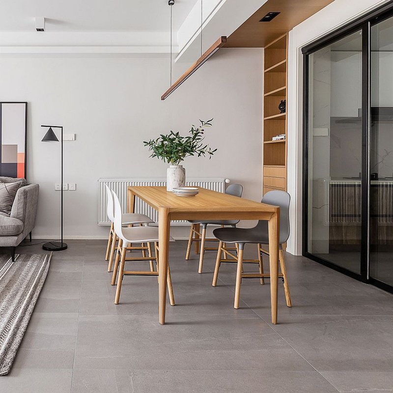 【KD科定经典美学家具】 方甲_ 160厘米原木餐桌_柚木实木拼 - 餐桌/书桌 - 木头 橘色