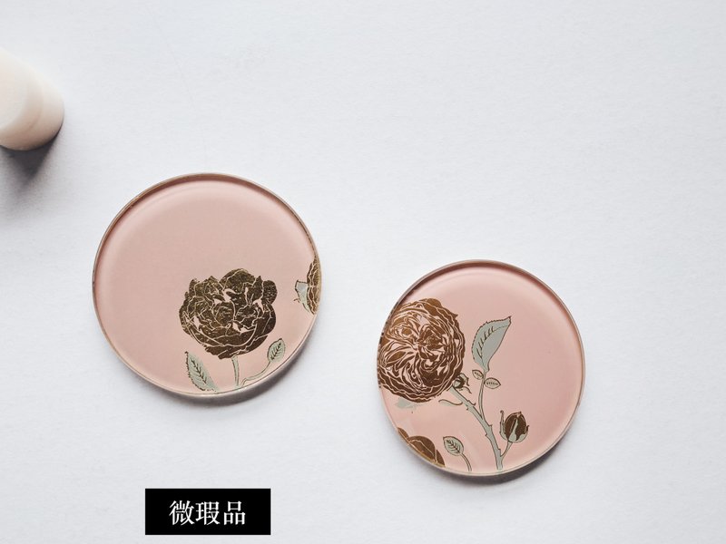 【惜物计划微瑕特惠 】法国巴黎年度新锐设计 绽放杯垫烛盘 双入 - 蜡烛/烛台 - 玻璃 金色