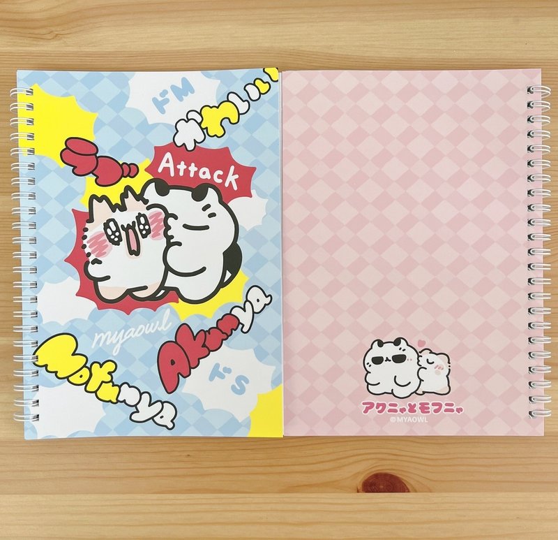 坏喵与毛喵- A5线圈笔记本 (蓝粉街头风-格线) - 笔记本/手帐 - 纸 