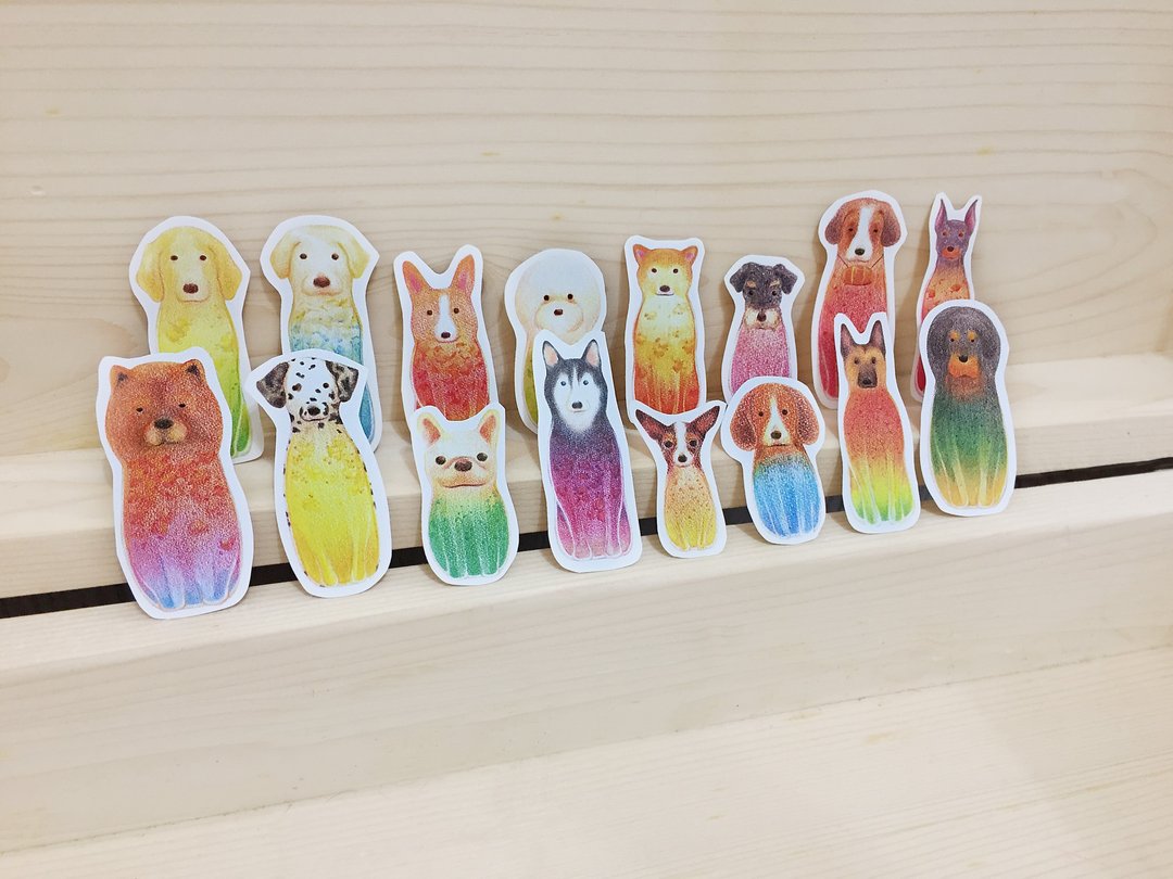 狗狗汽水贴纸包－大瓶组 - 贴纸 - 纸 红色