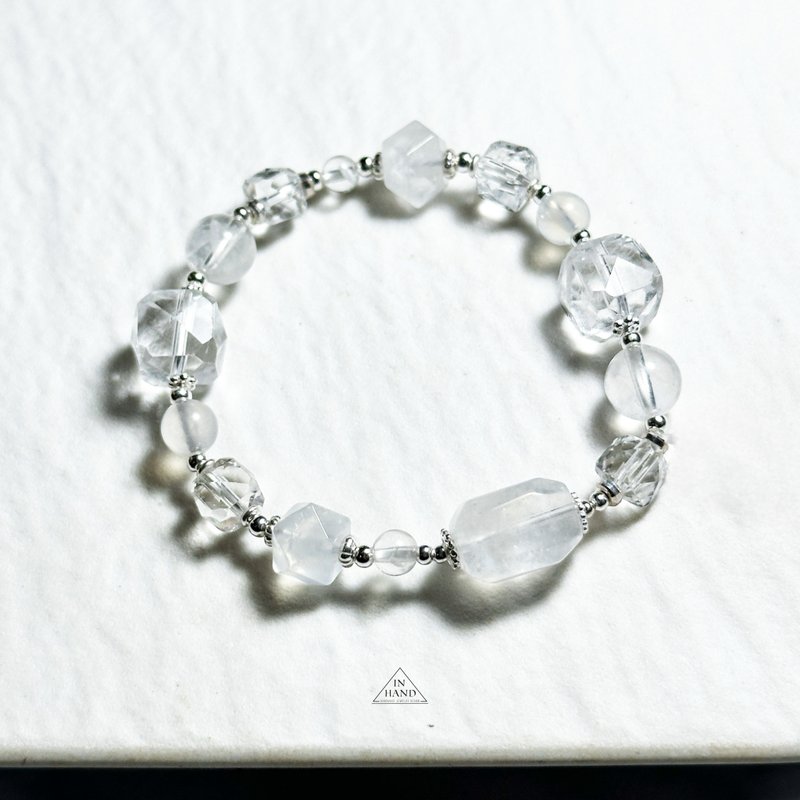 纯白极光-白幽灵.月光石.白水晶-纯银设计款手链 - 手链/手环 - 水晶 透明