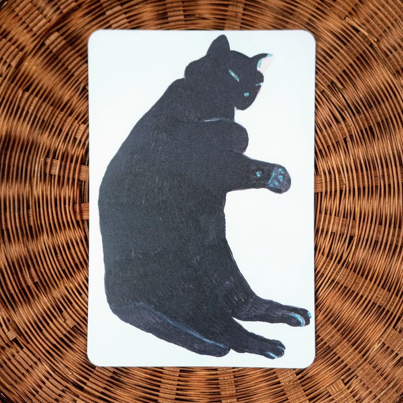 明信片 黑猫 圆角 噜噜米 猫咪 猫 - 卡片/明信片 - 纸 黑色