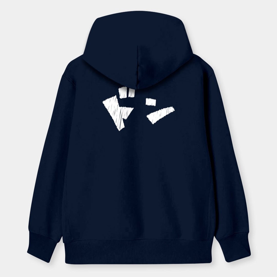 【秋冬新品】咚 Dong 日文 文字 中性 纯棉连帽外套 PS029 - 男装外套 - 棉 黑色