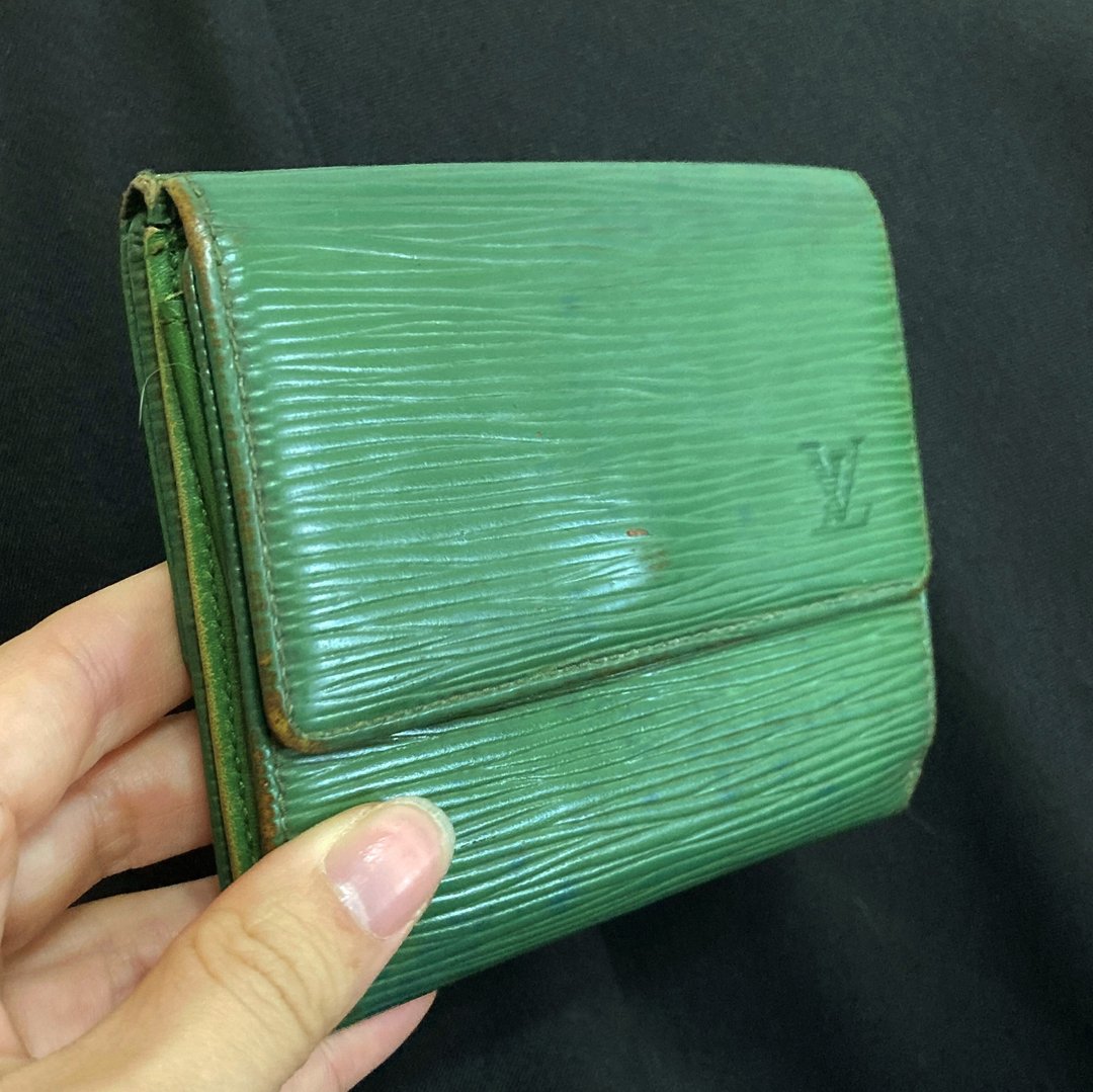 LOUIS VUITTON LV 绿色 EPI 水波纹 古董皮夹 古董包 vintage - 皮夹/钱包 - 其他材质 绿色