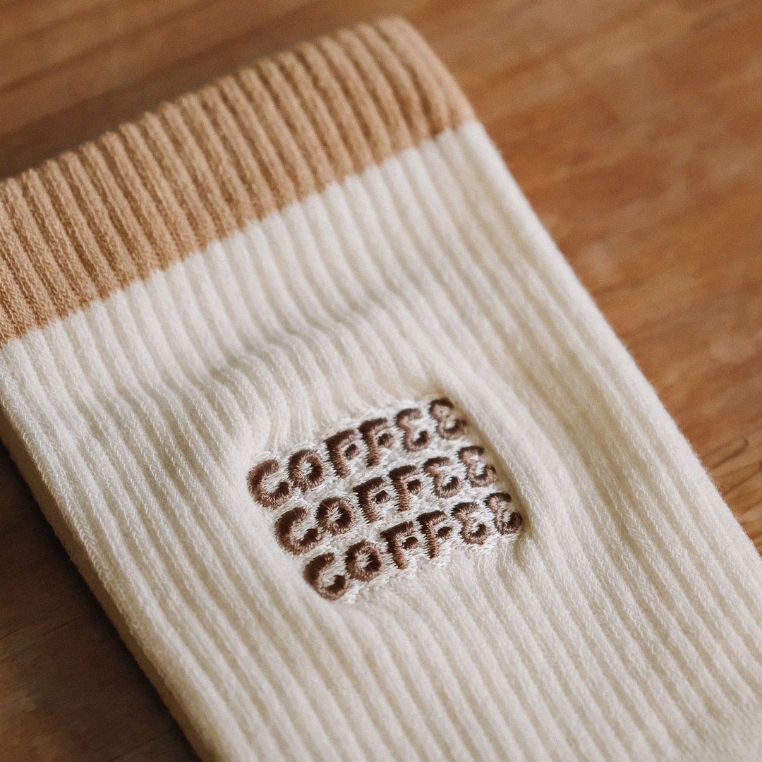 WHOSMiNG TRIPLE COFFEE - 拿铁袜 - 其他 - 棉 卡其色