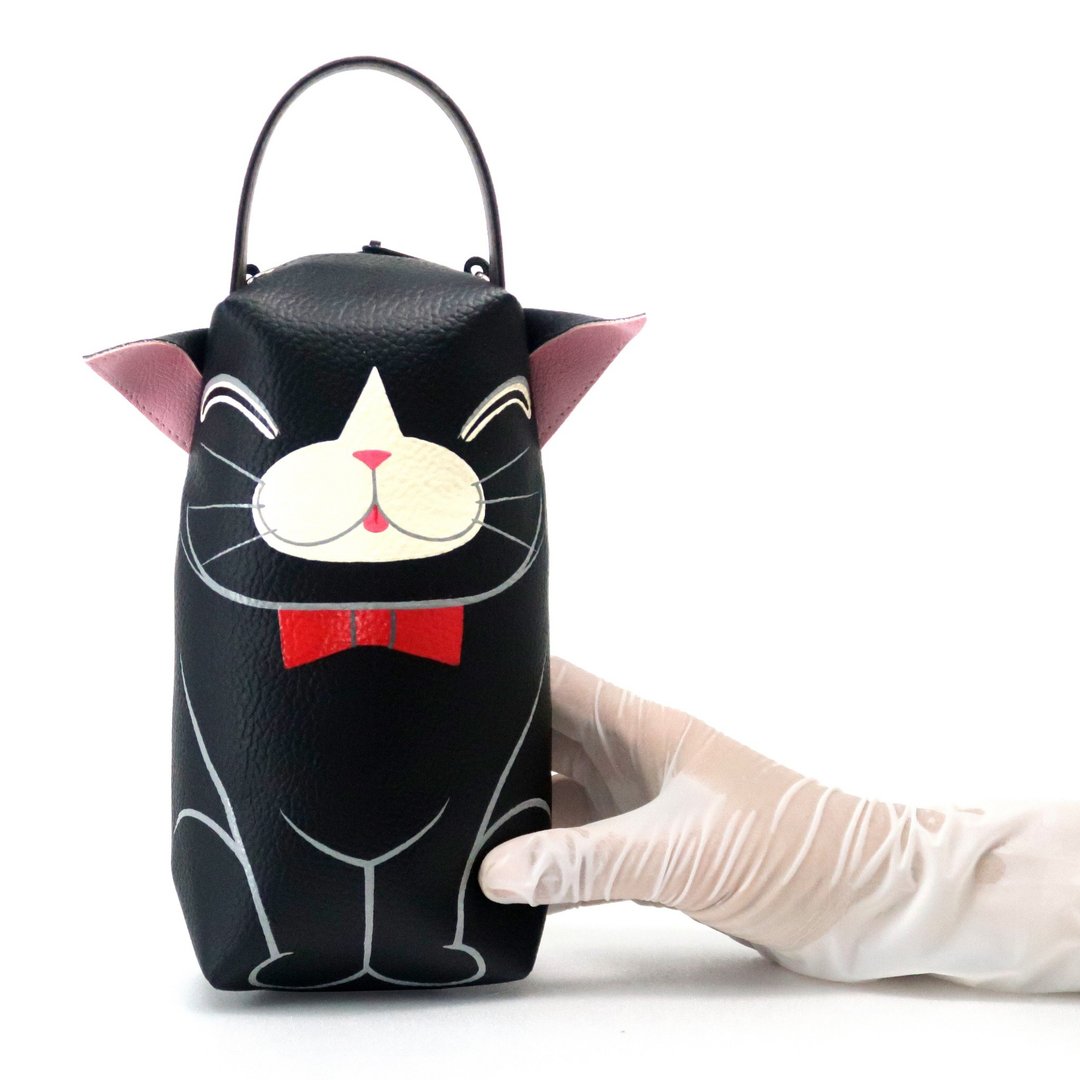 【雙11折扣】Black cat pencil pouch bag,make up case, handmade bag for every day essen - 其他 - 人造皮革 黑色