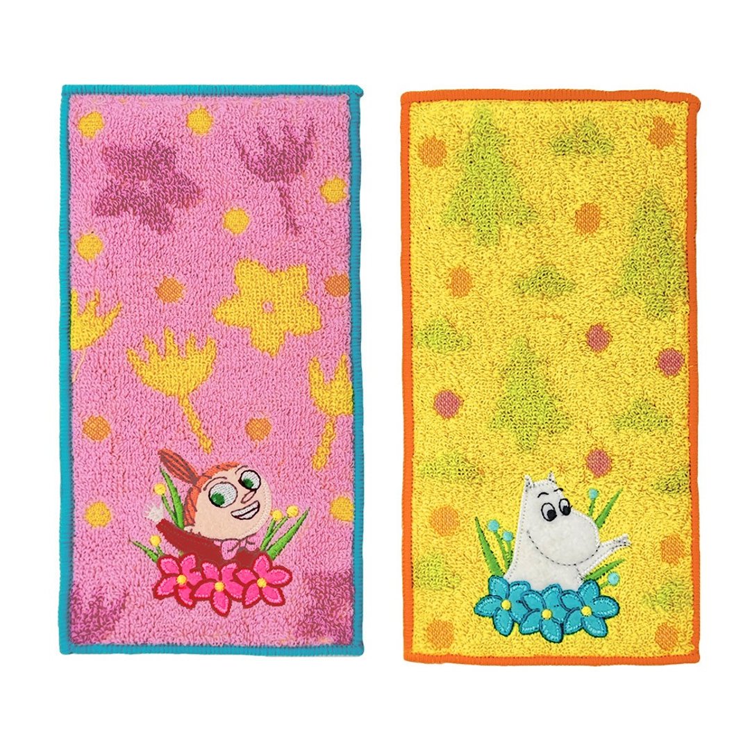 日本丸真 Moomin 口袋小毛巾二入组 缤纷花朵 - 毛巾浴巾 - 其他材质 