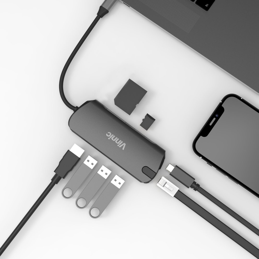 Vinnic 8-in-1 USB-C 集线器 - 电脑配件 - 其他金属 银色