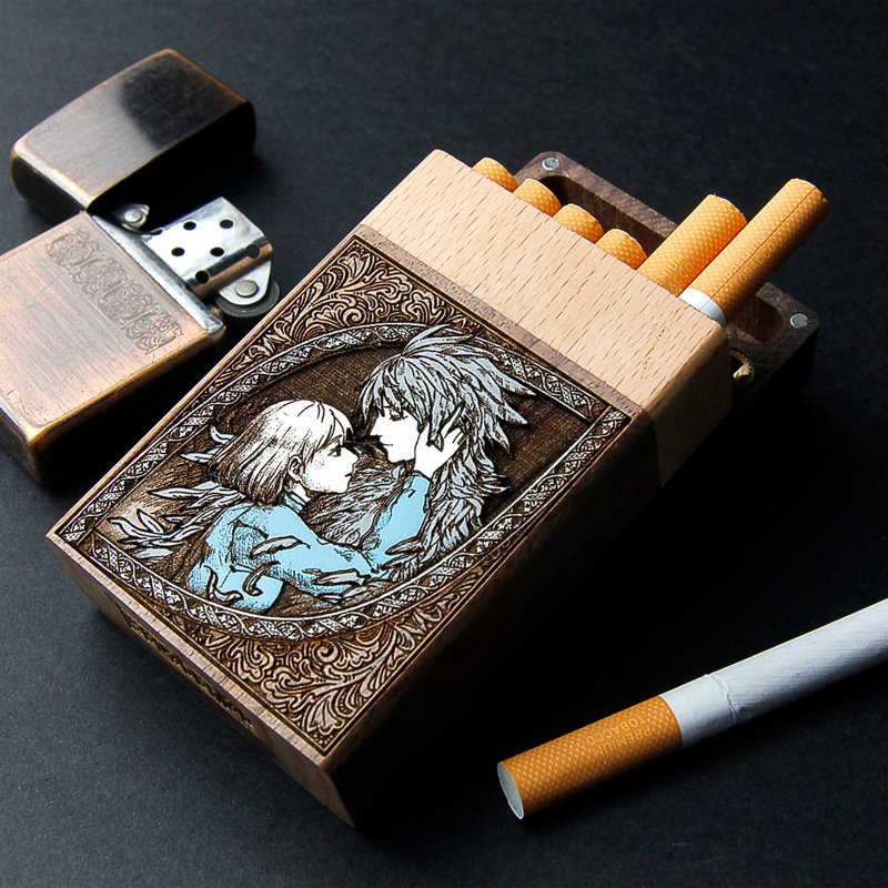 恋人 - 烟盒雷射雕刻+手绘 - 其他 - 木头 咖啡色