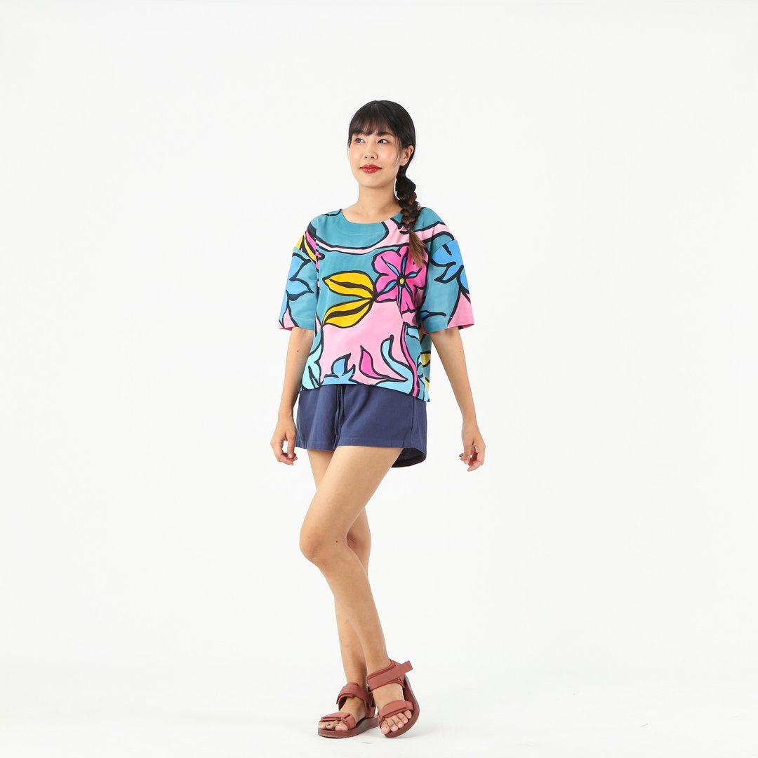 Blouse Kimono Cotton Rayon Hand paint For Summer Beach - 女装上衣 - 棉 粉红色