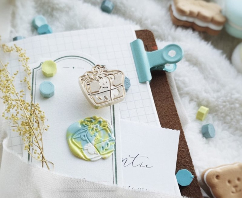 小熊禮物 お祭りの雰囲気 火漆封蠟印章 黃銅异形浮雕 - 印章/印台 - 其他金属 金色