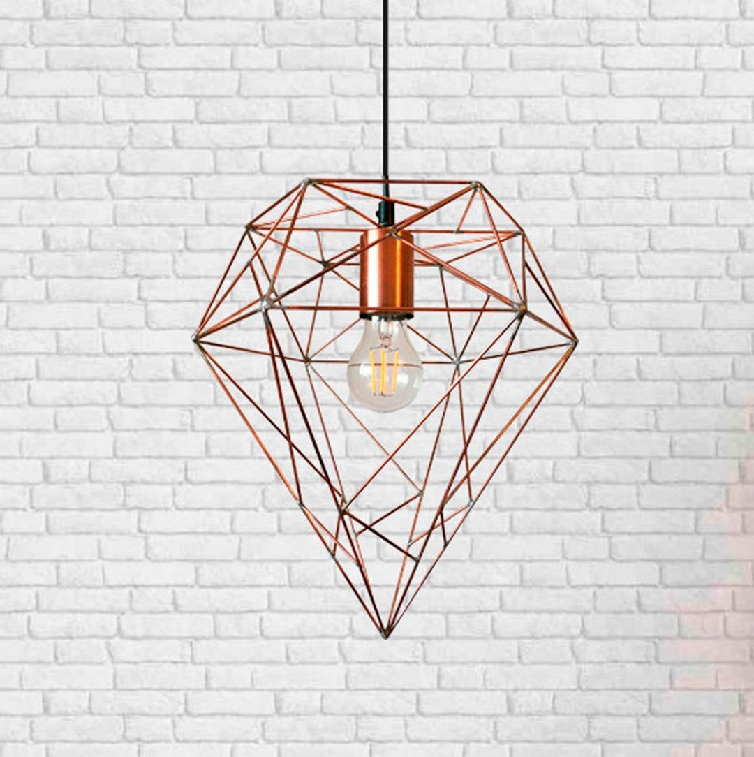 Iron pendant lamp in the shape of a jewel in the loft style - 灯具/灯饰 - 不锈钢 咖啡色