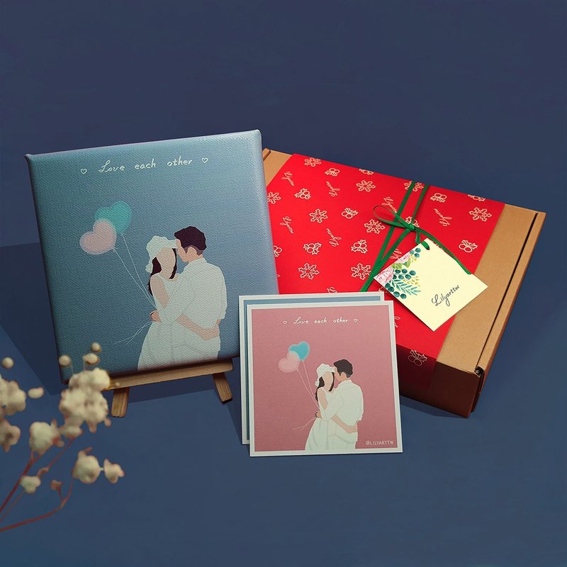 【无框画】 定制/似颜绘加购商品/(15*15)(送画架) - 订制画像 - 其他材质 多色