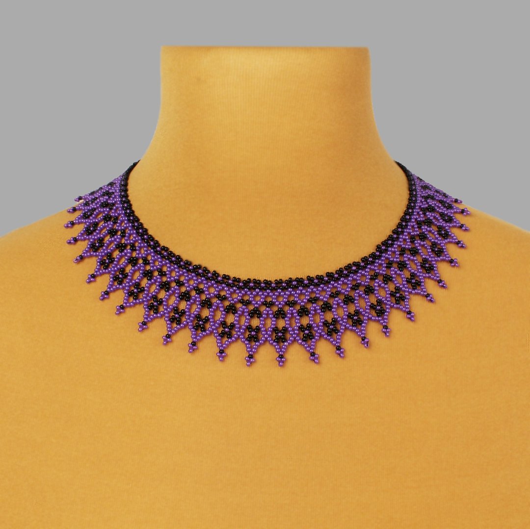 Purple and black necklace for woman - 项链 - 玻璃 紫色