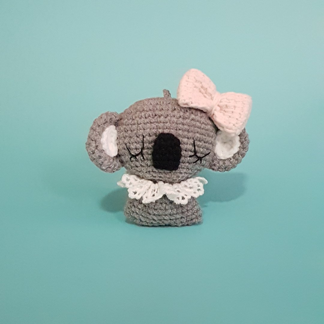 Koala keychain,Handmade doll - 钥匙链/钥匙包 - 其他材质 灰色