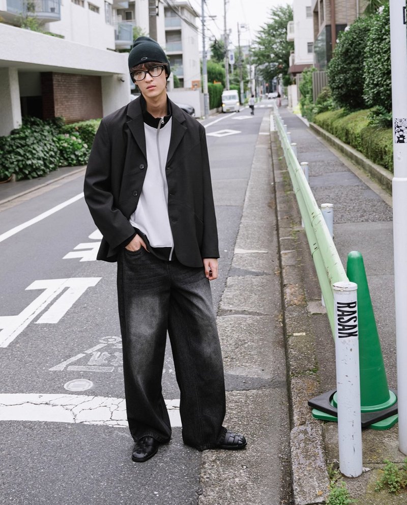 古古怪先生 不规则翻驳领西装外套 - 男装西装外套 - 其他材质 灰色