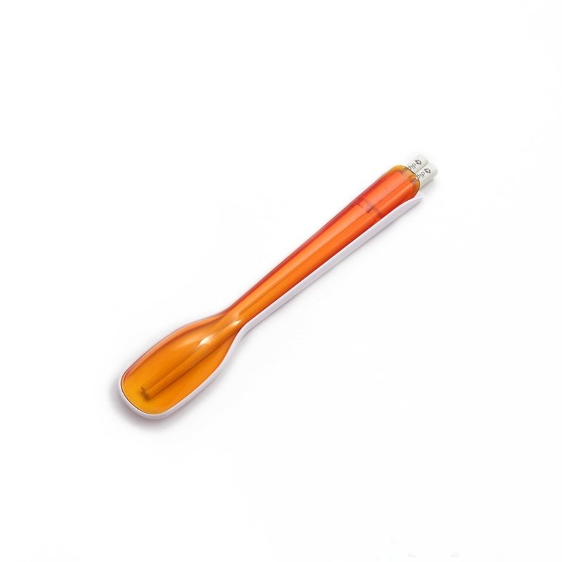 dipper 2合1SPS环保餐具组-甜恋橘 - 筷子/筷架 - 塑料 橘色
