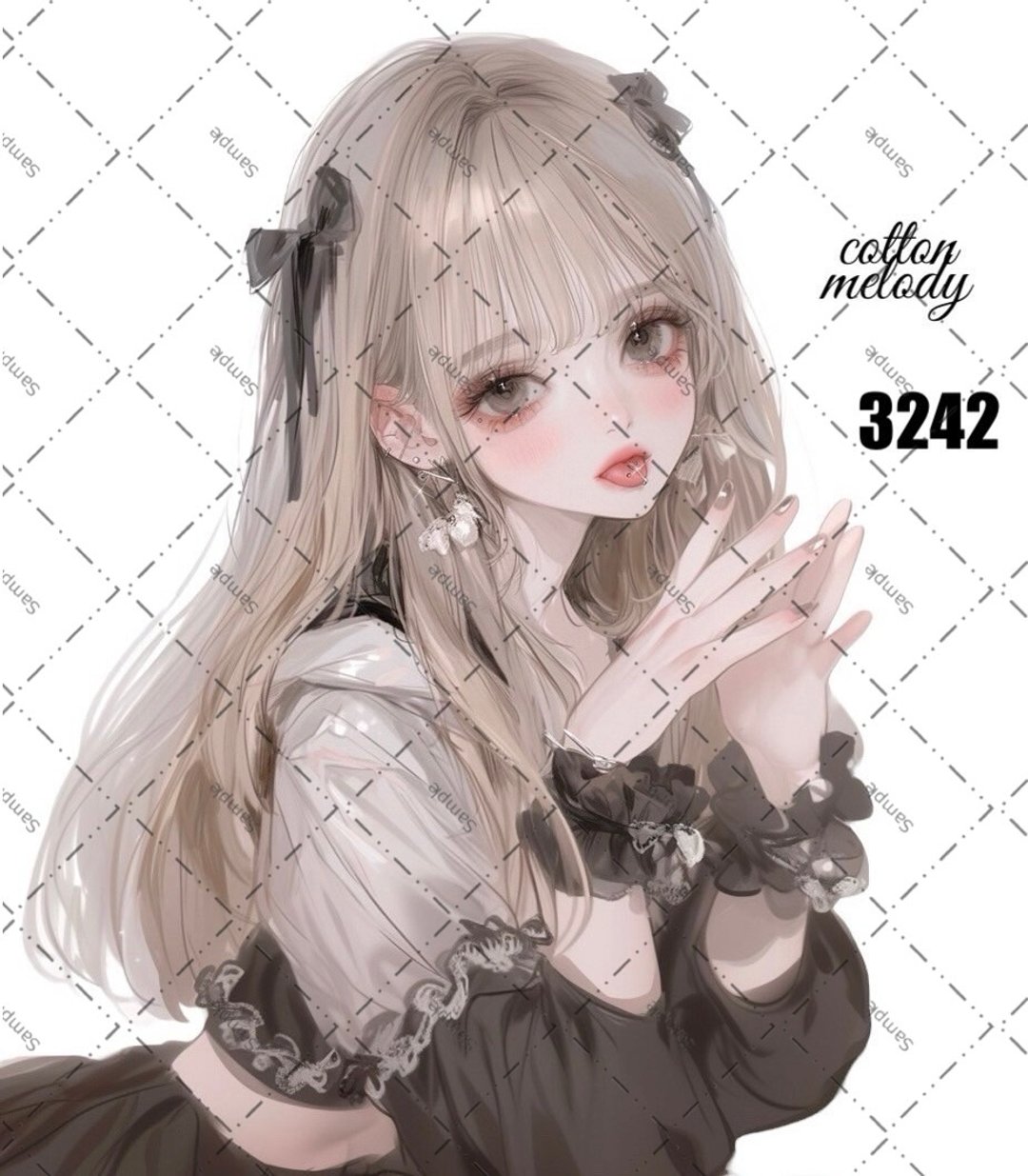 original sticker no.3242 人物贴纸 原创贴纸 原创人物贴纸 装饰贴纸 cotton melody - 贴纸 - 纸 