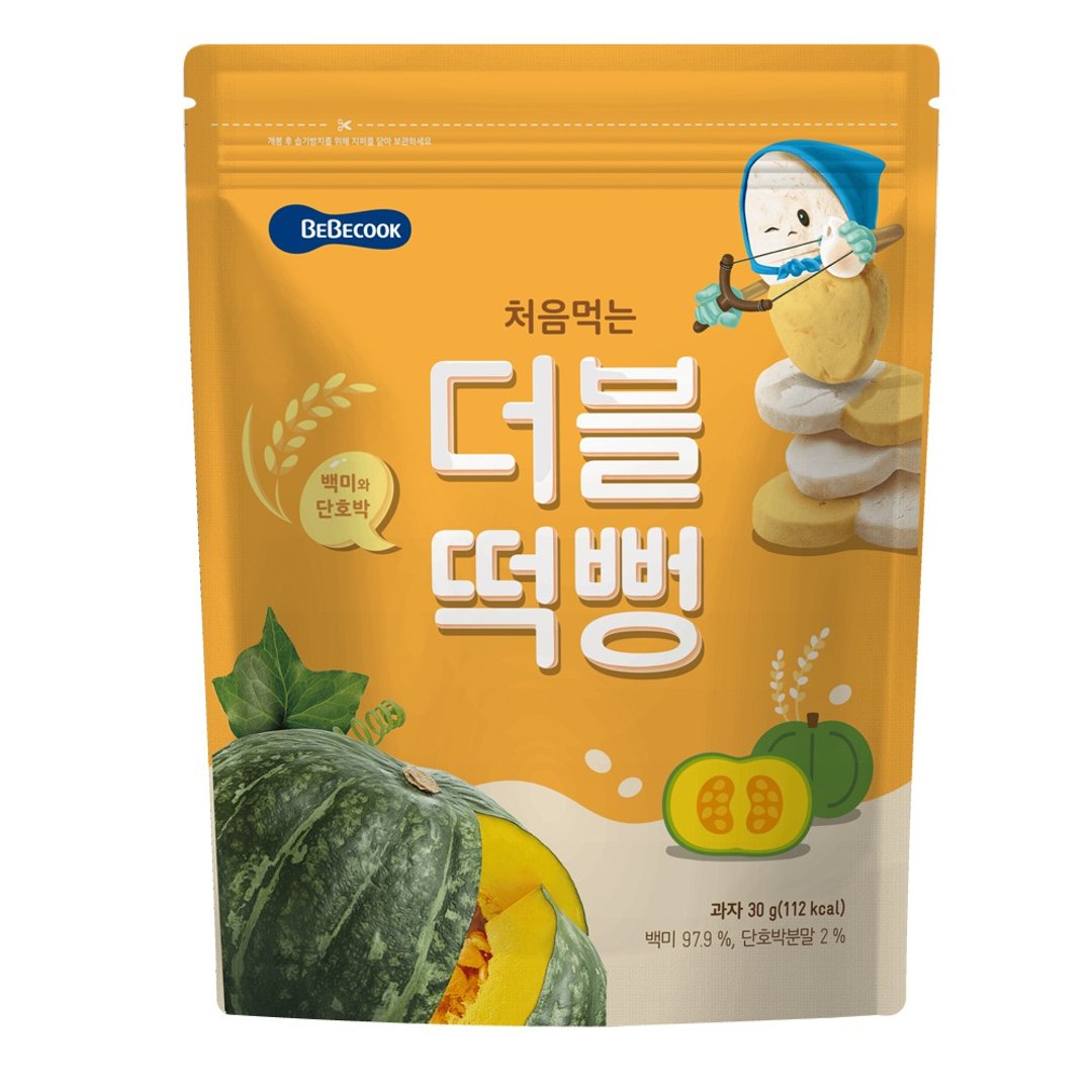 韩国【BEBECOOK】宝膳 婴幼儿双色初食绵绵米饼-白米南瓜(30g) - 其他 - 其他材质 