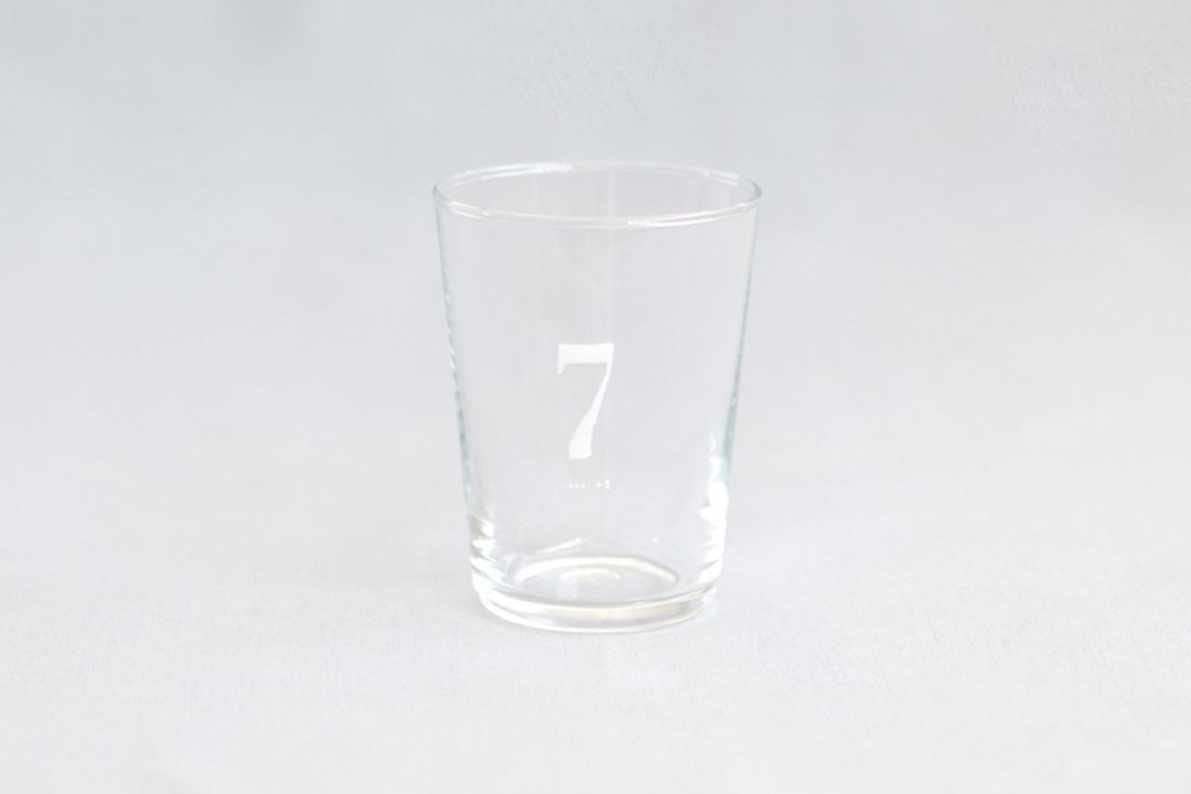 【+t企划】数字杯-白 7 - 玻璃杯 - 玻璃 透明