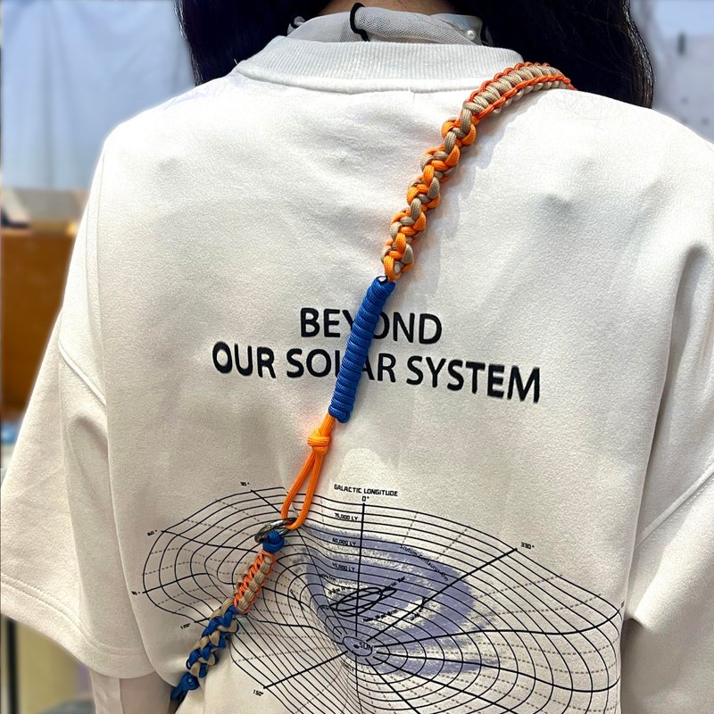 混合造型编织手机挂绳 可调式手机背带 背包背带 手机绳 - 挂绳/吊绳 - 尼龙 橘色