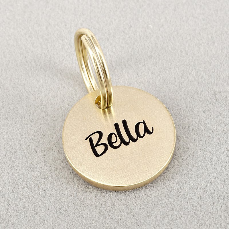 黄铜猫标签 定制猫标签 猫 ID 标签 个性化猫标签 小猫标签 - 项圈/牵绳 - 铜/黄铜 金色