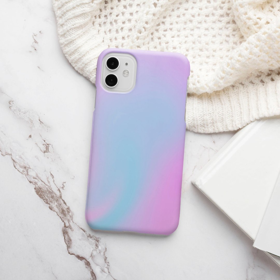客制手机壳 iPhone 14 13 Pro Matte 独角兽液体渐变9 5粉蓝 - 手机壳/手机套 - 塑料 多色