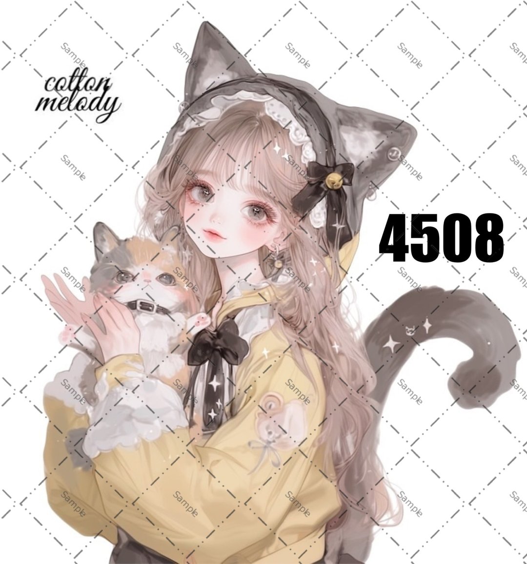 original sticker no.4508 人物贴纸 原创贴纸 原创人物贴纸 装饰贴纸 cotton melody - 贴纸 - 纸 