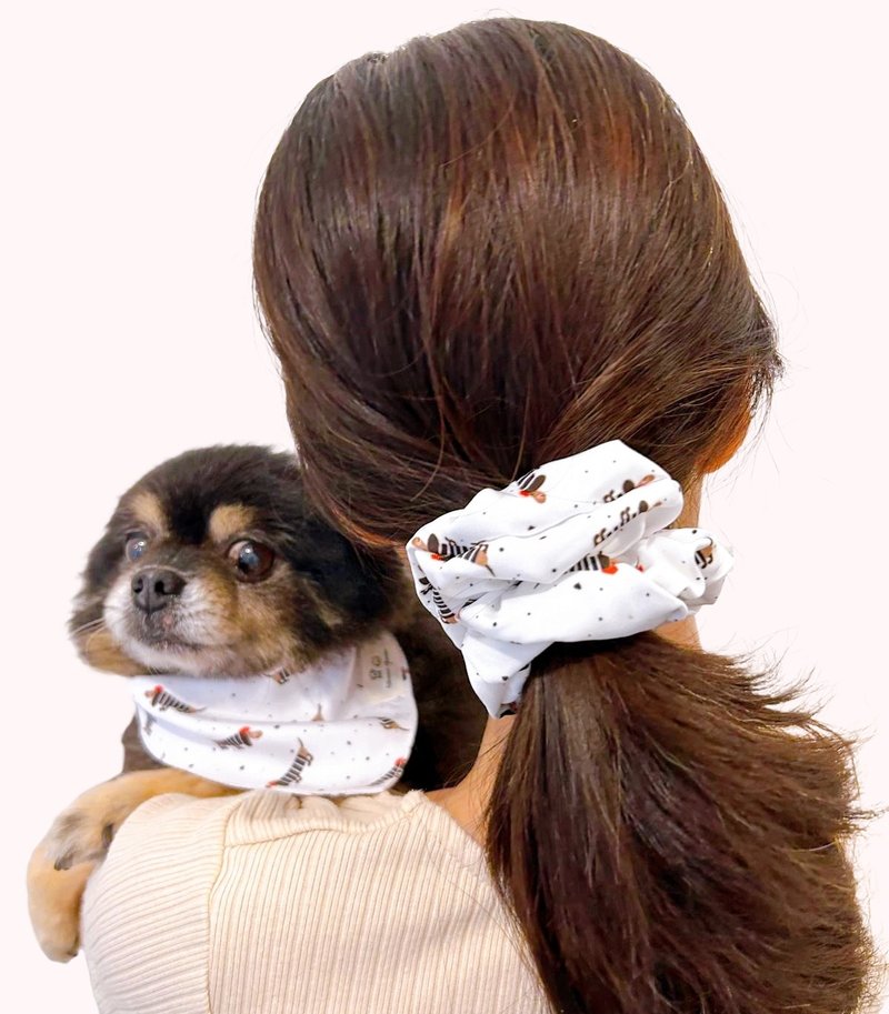 宠物围巾 宠物亲子装 宠物妈妈发圈 狗猫三角巾 狗狗艺术家 - 衣/帽 - 棉．麻 