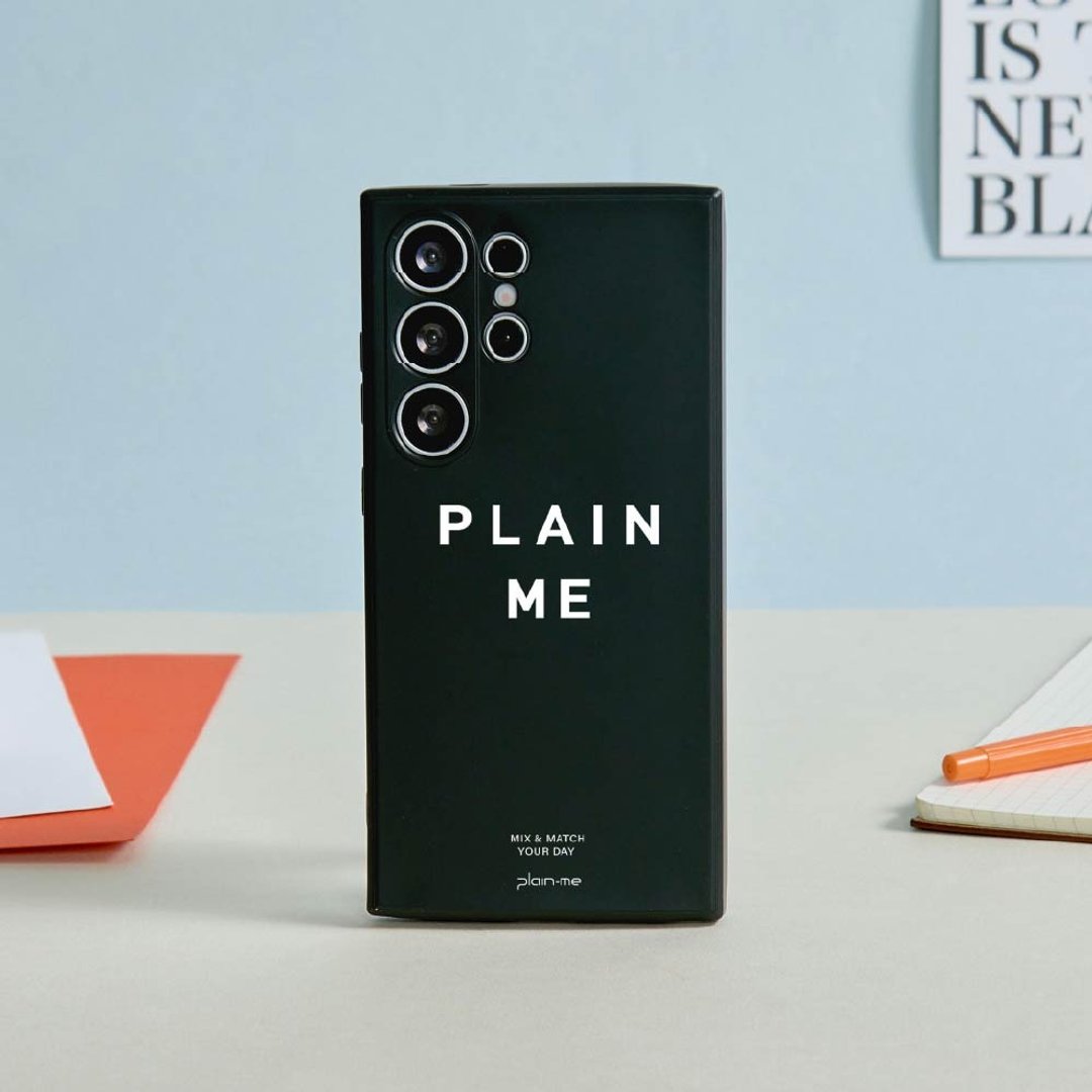 plain-me PLAIN纯色硅胶SAMSUNG手机壳-黑底白字 - 手机壳/手机套 - 塑料 多色