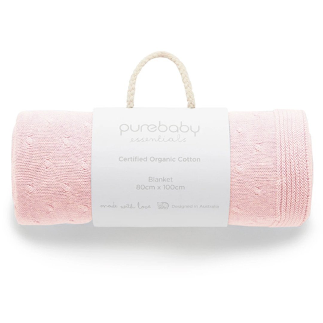 澳洲Purebaby有机棉针织棉毯 粉红 - 婴儿床上用品 - 棉 