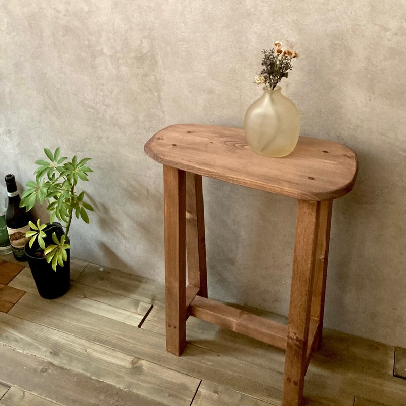 木质边桌斯堪的纳维亚老屋风格展示架沙发桌棕 - 餐桌/书桌 - 木头 咖啡色