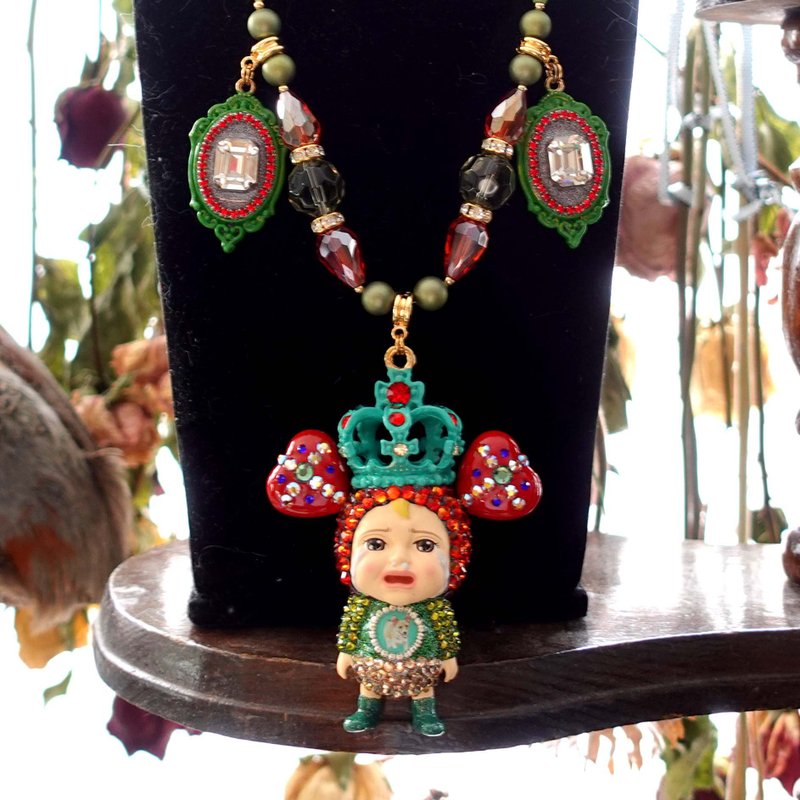 Sadayuki改装版 恶搞款巨型缀宝石戒指 施华洛水晶装饰华丽订制款 - 项链 - 其他金属 多色