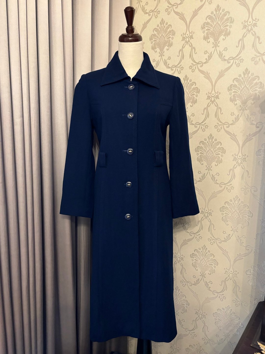 小版型深蓝修身古着大衣日本制 - 女装休闲/机能外套 - 羊毛 蓝色