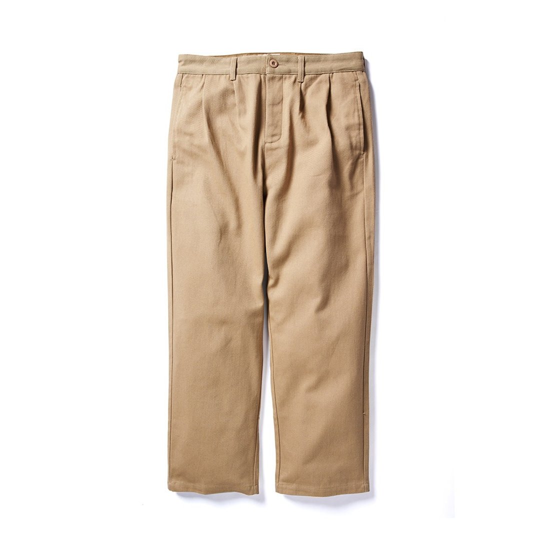 Wide-leg Trousers - 卡其 Khaki - 男士长裤 - 棉 
