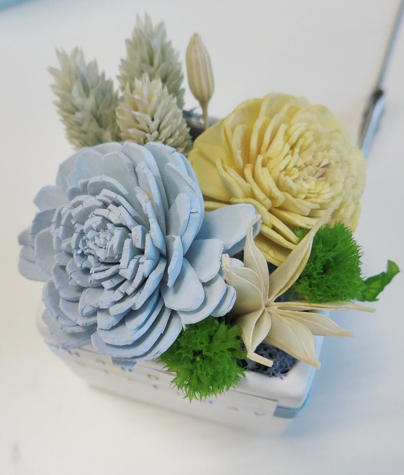 法式香颂11号盆花 结婚花束情人节求婚告白毕业谢师礼物生日毕业 - 干燥花/捧花 - 植物．花 蓝色