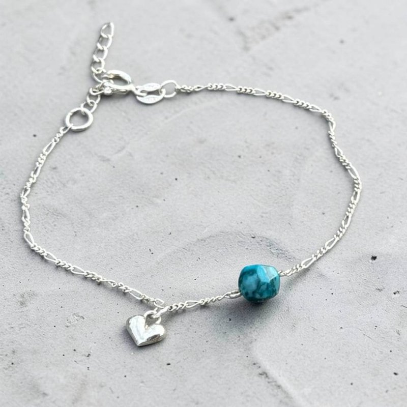 情人节礼物 生日礼物 纯银手链 金工手链 DIY 文化币 - 宝石爱心 - 金工/饰品 - 纯银 