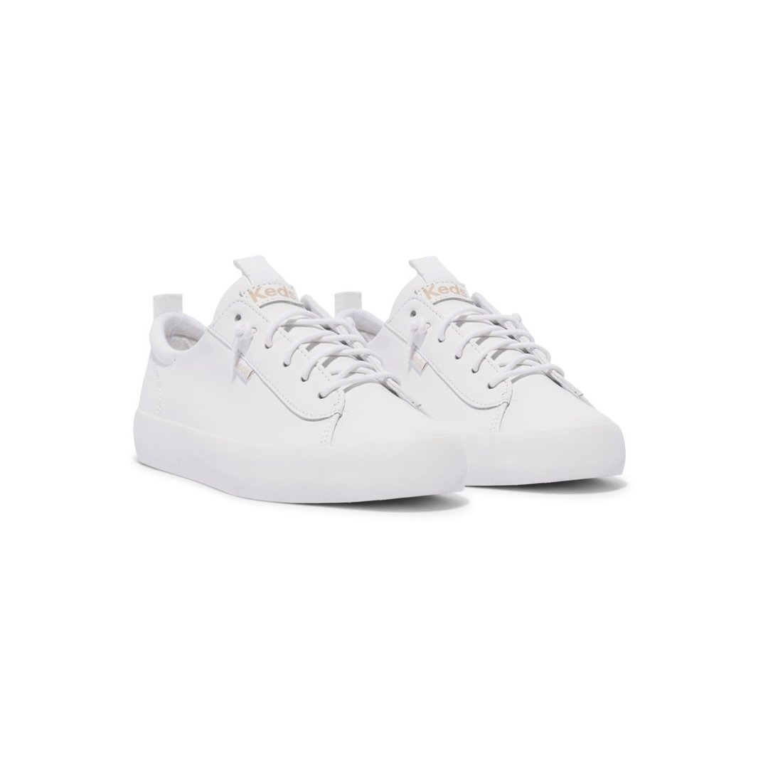 KEDS KICKBACK 舒适免绑带 皮革休闲小白鞋 9213W123335 - 女款休闲鞋 - 真皮 