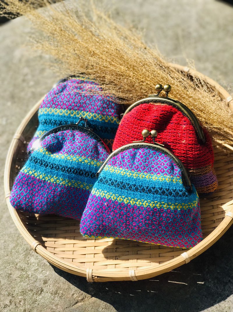 口金零钱包 - 零钱包 - 棉．麻 紫色