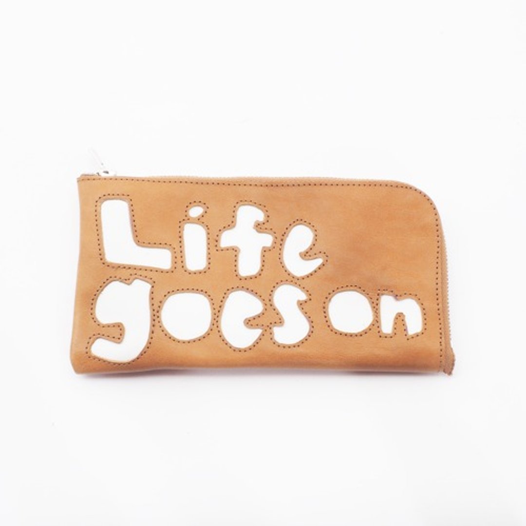 CowLeather LongWallet [life goes on] (yellow) 18×9/wallet/wl001life - 皮夹/钱包 - 真皮 