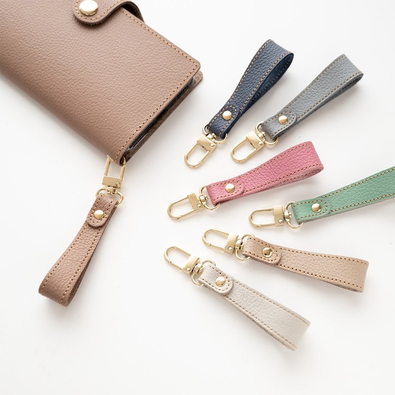 手指带 [收缩皮革] 真皮 防摔 易于安装 FS38K - 手机配件 - 真皮 咖啡色