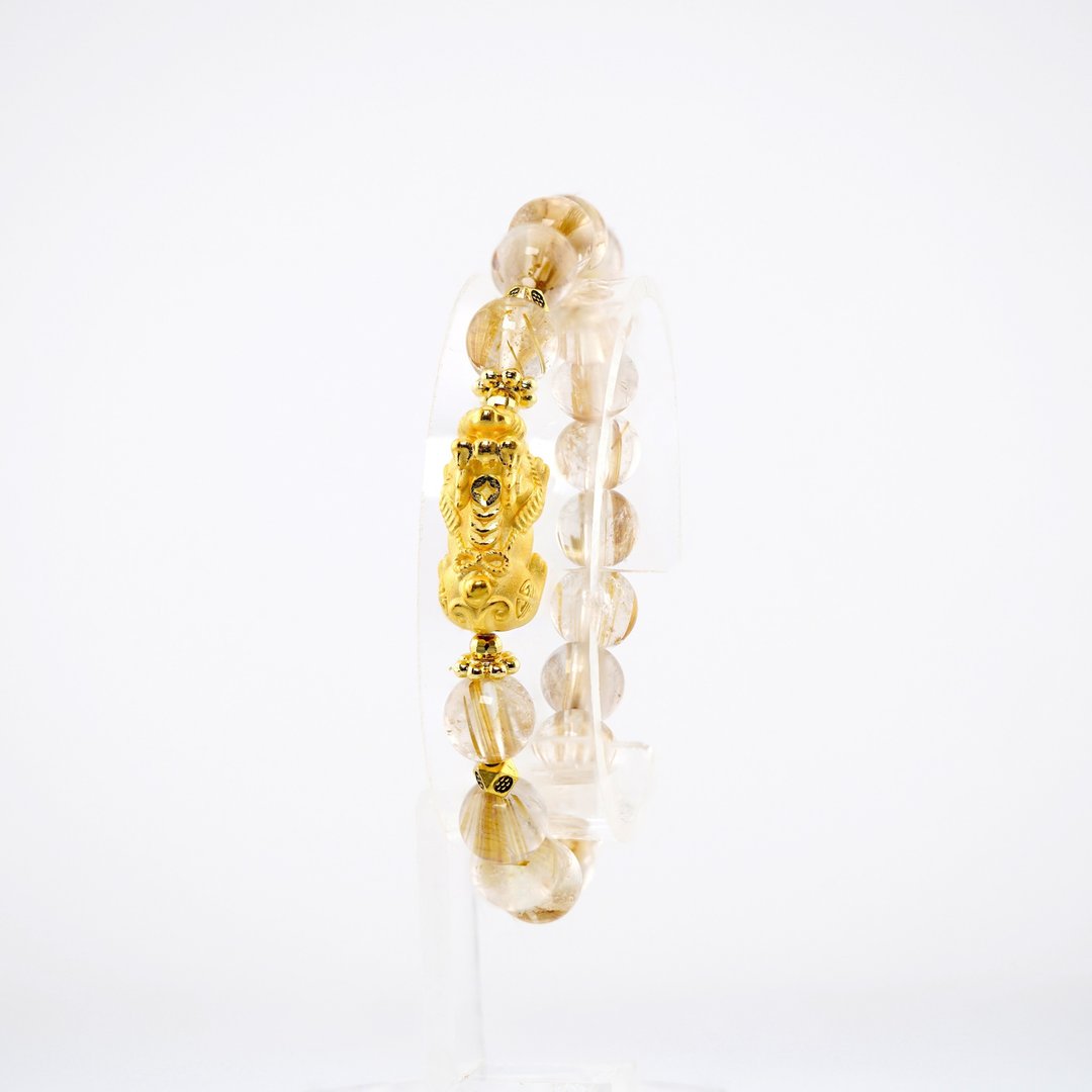 宝丽金珠宝-黄金貔貅钛晶造型手链 - 手链/手环 - 24k 金 