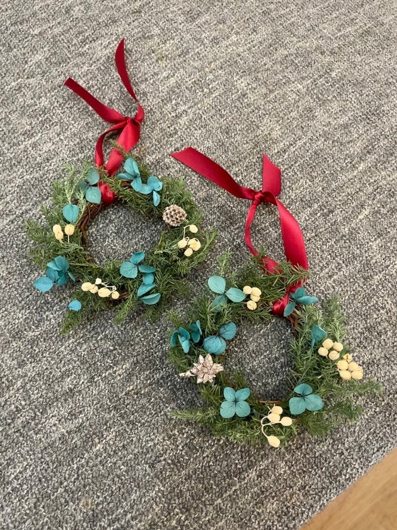 干燥花卡片【冬之颂】迷你花圈 花圈装饰 生日礼物 圣诞节礼物 - 干燥花/捧花 - 植物．花 