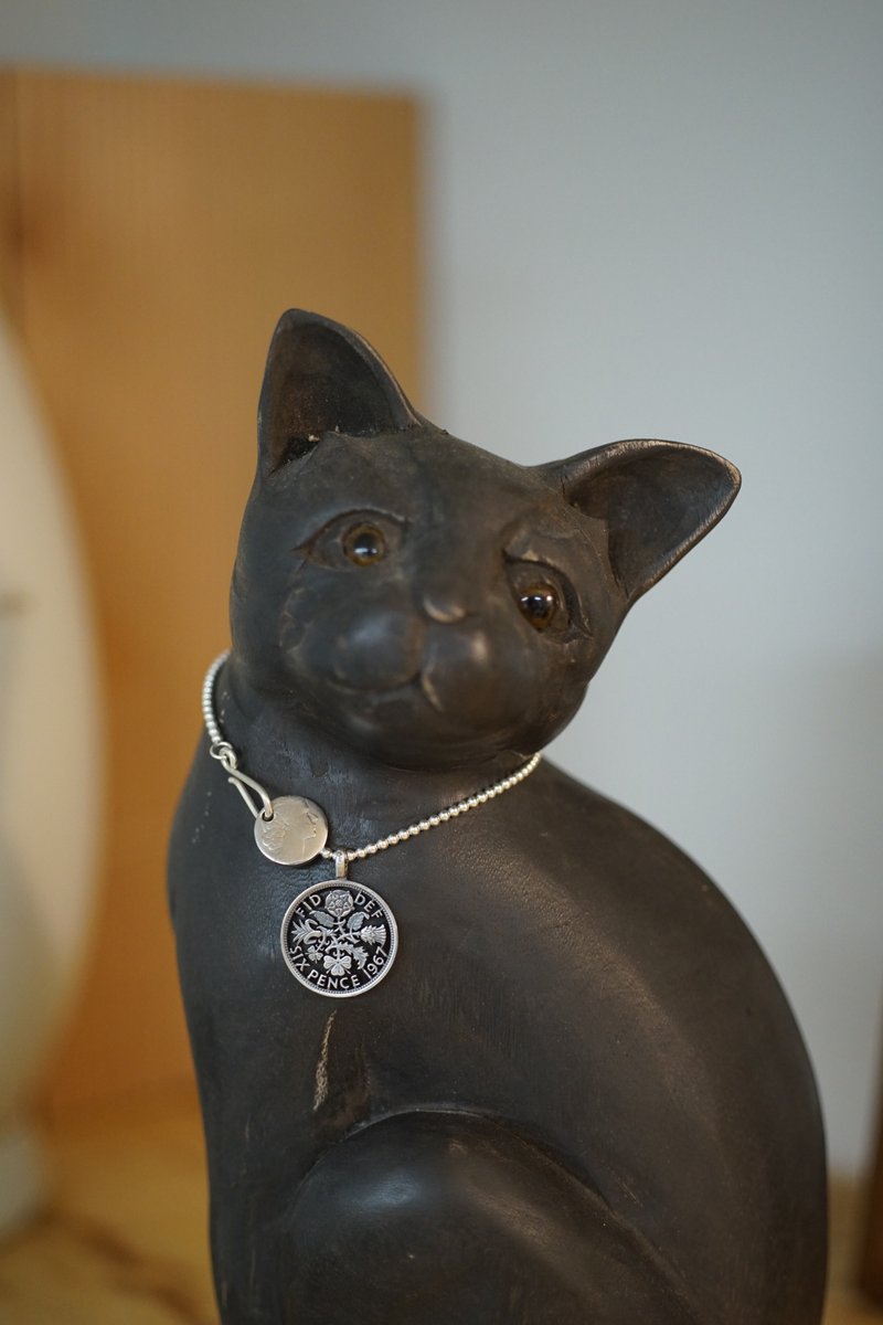 缕空英国六便士硬币项链 - 项链 - 纯银 